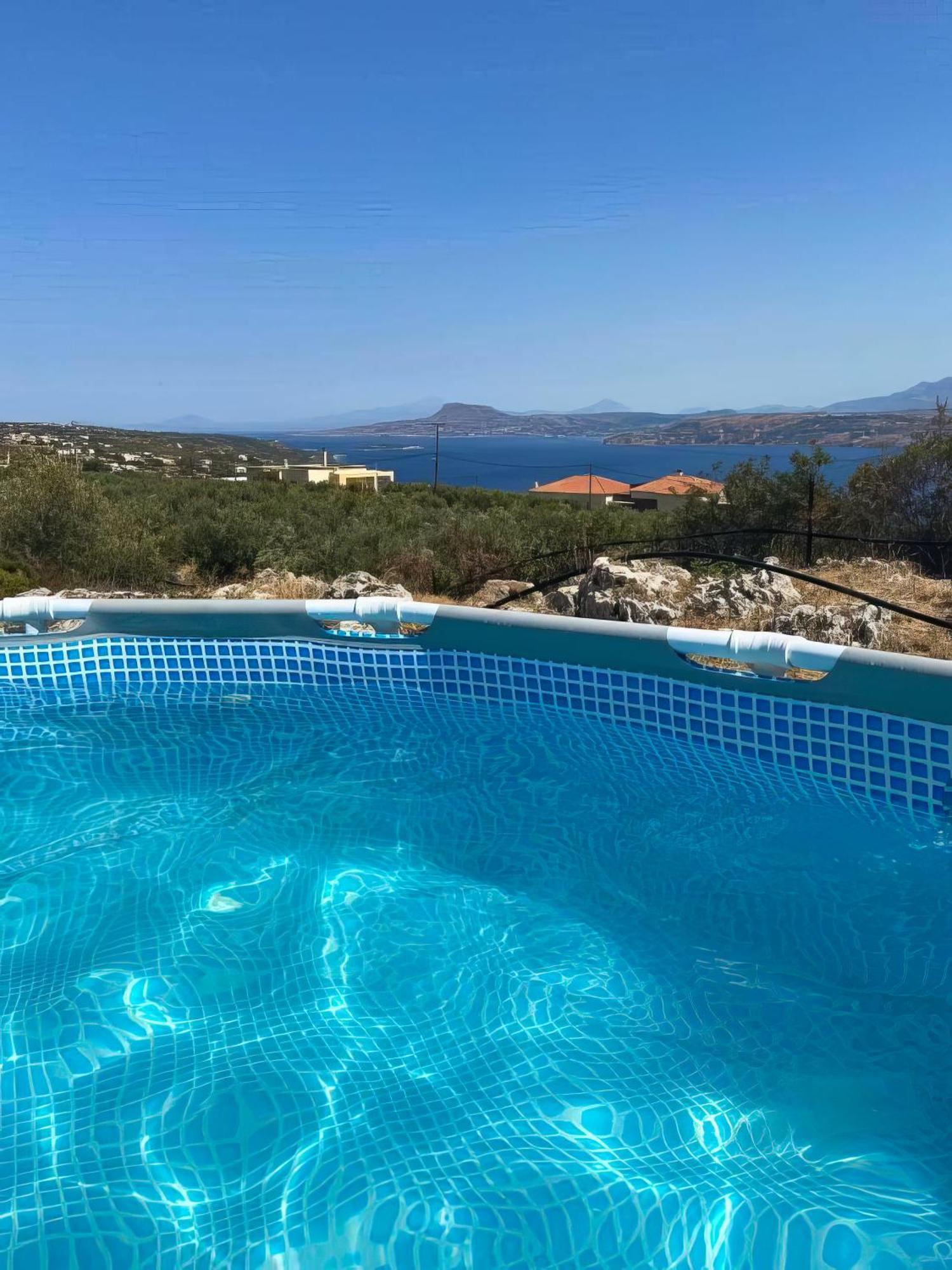 Souda Bay View With Private Pool Near Chania City Екстериор снимка